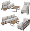 SVITA Gartenlounge-Set MALIBU, (Set), Modulare Lounge, Outdoor Sitzgruppe, Dicke Polster, Grau Bild 4