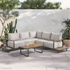 SVITA Gartenlounge-Set MALIBU, (Set), Modulare Lounge, Outdoor Sitzgruppe, Dicke Polster, Grau Bild 2