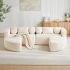 Merax 4-Sitzer Sofas, 292cm Modulare Sofa, Modulare Schlafcouch mit Schlaffunktion, Vollkomprimierte Cloud Couch, Chenille, Ohne Montage, Beige Bild 5