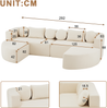 Merax 4-Sitzer Sofas, 292cm Modulare Sofa, Modulare Schlafcouch mit Schlaffunktion, Vollkomprimierte Cloud Couch, Chenille, Ohne Montage, Beige Bild 4