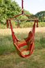 Hängesessel MAINZ mit 2 Kissen Rot Holz | Hängesitz Aufhängung Indoor Outdoor Schlafzimmer/Garten Bild 2