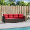 vidaXL Sonnenliege mit Kissen Braun Poly Rattan 368332 Bild 3