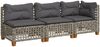 vidaXL Gartensofa mit Kissen 3-Sitzer Grau Poly Rattan 365942 Bild 2