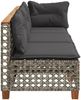 vidaXL Gartensofa mit Kissen 3-Sitzer Grau Poly Rattan 365942 Bild 5