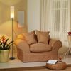 ZMH Stehlampe Wohnzimmer LED Stehleuchte: Dimmbar Standleuchte Vintage Standlampe Beige Lampenschirm 3000K-6500K Wohnzimmerlampe Seilzugschalter Retro Stoff Leselampe für Schlafzimmer Büro Bild 5