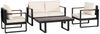 12tlg. Gartenmöbel Lounge-Set aus Aluminium - Schwarz mit Teakholz Bild 5