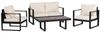 12tlg. Gartenmöbel Lounge-Set aus Aluminium - Schwarz mit Teakholz Bild 3