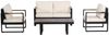 12tlg. Gartenmöbel Lounge-Set aus Aluminium - Schwarz mit Teakholz Bild 4