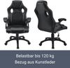 Racing Schreibtischstuhl Montreal (schwarz) ergonomisch, höhenverstellbar & gepolstert, bis 120 kg - Bürostuhl Drehstuhl PC Gaming Stuhl Bild 2