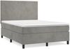 vidaXL Boxspringbett mit Matratze Hellgrau 140x190 cm Samt 3142899 Bild 2