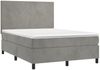 vidaXL Boxspringbett mit Matratze Hellgrau 140x190 cm Samt 3142899 Bild 3