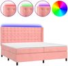 vidaXL Boxspringbett mit Matratze & LED Rosa 200x200 cm Samt 3139828 Bild 2