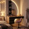 HOMALL Schminktisch Hängender Schminktisch mit drei einstellbaren Farbtemperaturen (LED-Silikon-Lichtleiste in drei Farben, Maße: 106 × 40 × 143 cm, mit 3 offenen Ablagefächern und 2 Schubladen, für vielfältige Einsatzmöglichkeiten geeignet) Bild 3