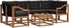 vidaXL Outdoor-Sofagarnitur mit Kissen 7 pcs Natürlich und Schwarz 3368459 Bild 2