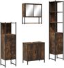 vidaXL 4-tlg. Badmöbel-Set Räuchereiche Holzwerkstoff 3214712 Bild 2