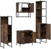 vidaXL 4-tlg. Badmöbel-Set Räuchereiche Holzwerkstoff 3214712 Bild 5
