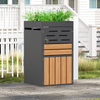 LVHOM Mülltonnenbox 1er mit Pflanzkasten, 1x240 L, Abschließbare Mülltonnenverkleidung aus Stahl für Garten, Anthrazit Bild 2