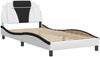vidaXL Bettgestell "Viana" ohne Matratze Weiß und Schwarz 100x200 cm Kunstleder 3208081 Bild 3