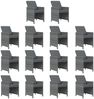 vidaXL 19-tlg. Garten-Essgruppe mit Kissen Grau Poly Rattan 3095661 Bild 4