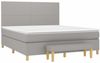 vidaXL Boxspringbett mit Matratze Stoff Hellgrau 160x200 cm, Härtegrad: H2 [3137005] Bild 3