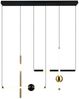 Moderne LED Pendelleuchte MELITA dimmbar, Metall Schwarz Gold, Breite 110cm Bild 2