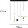Moderne LED Pendelleuchte MELITA dimmbar, Metall Schwarz Gold, Breite 110cm Bild 4