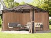 Gartenpavillon 4x4 m wasserdicht ALU Deluxe Pavillon mit 4 Seitenteilen in cappuccino 6 mm Polycarbonat Dach Bild 2