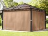 Gartenpavillon 4x4 m wasserdicht ALU Deluxe Pavillon mit 4 Seitenteilen in cappuccino 6 mm Polycarbonat Dach Bild 3