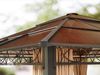Gartenpavillon 4x4 m wasserdicht ALU Deluxe Pavillon mit 4 Seitenteilen in cappuccino 6 mm Polycarbonat Dach Bild 4