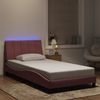 Einzelbettgestell Design für Erwachsene mit LED ohne Matratze Rosa 100x200 cm Samt d3560e Bild 2