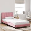 Einzelbettgestell Design für Erwachsene mit LED ohne Matratze Rosa 100x200 cm Samt d3560e Bild 4