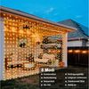 Qualra LED-Lichtervorhang 100/200/300LEDs 8 Modi Lichtervorhang Fenster Innen Weihnachten, 3x1M/3x2M/3x3M USB mit Fernbedienung Vorhang Lichterkette Bild 1