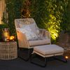 Fußhocker Midway aus Rattan, Beige Bild 4