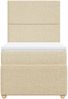 vidaXL Boxspringbett mit Matratze Creme 90x200 cm Stoff 3291937 Bild 4