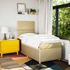 vidaXL Boxspringbett mit Matratze Creme 90x200 cm Stoff 3291937 Bild 3