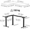 Höhenverstellbarer L-Form Schreibtisch 160x120cm Weiß Rahmen/Tischplatte Bild 3