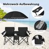 COSTWAY Campingstuhl, mit Sonnenschirm, Getränkehalter & Kühltasche, faltbar Bild 4
