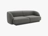 Micadoni 2-Sitzer Sofa Miley | Beinfarbe Black Plastic, Hellgrau, Samt Bild 2
