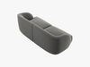 Micadoni 2-Sitzer Sofa Miley | Beinfarbe Black Plastic, Hellgrau, Samt Bild 3