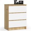 Home Collective Kommode 60 cm breit Holz Highboard Sideboard für Flur Schlafzimmer Wohnzimmer (Kommode Schlafzimmer Kommode mit Schubladen Holz Schrank), Kinderzimmer Organizer, 77 cm hoch mit 3 Schubladen Artisan Eiche-weiß Bild 5