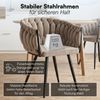 skølm 'Sudri' Esszimmerstühle, 2er Set, macchiato, gepolstert mit Samtbezug, höhenverstellbar, Schalenstuhl mit Armlehne, bis 120 kg belastbar Bild 3