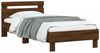 vidaXL Bettgestell mit Kopfteil und LED-Leuchten Braun Eiche 90x190 cm 838749 Bild 5