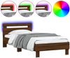 vidaXL Bettgestell mit Kopfteil und LED-Leuchten Braun Eiche 90x190 cm 838749 Bild 2