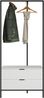 trendteam smart living - Jody - Garderobenständer mit 2 praktischen Schubladen - Weiß matt/Schwarz - Kompakter Kleiderständer - (BxHxT) 85 x 190 x 47 cm - Freistehende Garderobe mit Metallgestell Bild 4