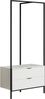 trendteam smart living - Jody - Garderobenständer mit 2 praktischen Schubladen - Weiß matt/Schwarz - Kompakter Kleiderständer - (BxHxT) 85 x 190 x 47 cm - Freistehende Garderobe mit Metallgestell Bild 2