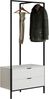 trendteam smart living - Jody - Garderobenständer mit 2 praktischen Schubladen - Weiß matt/Schwarz - Kompakter Kleiderständer - (BxHxT) 85 x 190 x 47 cm - Freistehende Garderobe mit Metallgestell Bild 5