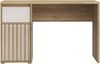 Forte ELISTON Schreibtisch 120, moderner Schreibtisch mit Lamellendesign, Schrank und Schublade, Schlafzimmer, Büro, Mauvella Eiche Holzdekor|Kashmir Beige, 120 cm breit x 74,4 cm hoch x 60 cm tief Bild 2