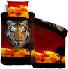 Tiger Bettwäsche Digitaldruck ESPiCO Sleep and Dream Rot Schwarz Renforcé 135 x 200 + 80 x 80 cm Bild 2