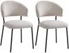 Vente-unique - ALAYIS Stuhl Samt Beige - B 60 cm x H 83 cm x L 53 cm Bild 2