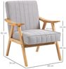 HOMCOM Relaxsessel Polsterstuhl mit Armlehnen in Samtoptik (Loungesessel, 1-St, Ohrensessel), Hellgrau 68 x 74 x 82 cm Bild 3